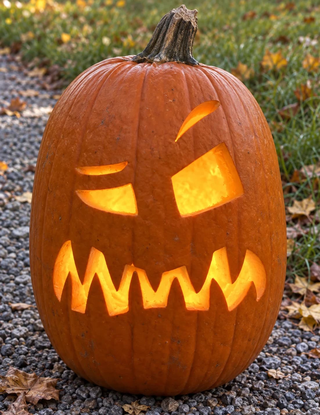 Confused Jack-o-Lantern Pumpkin Stencil