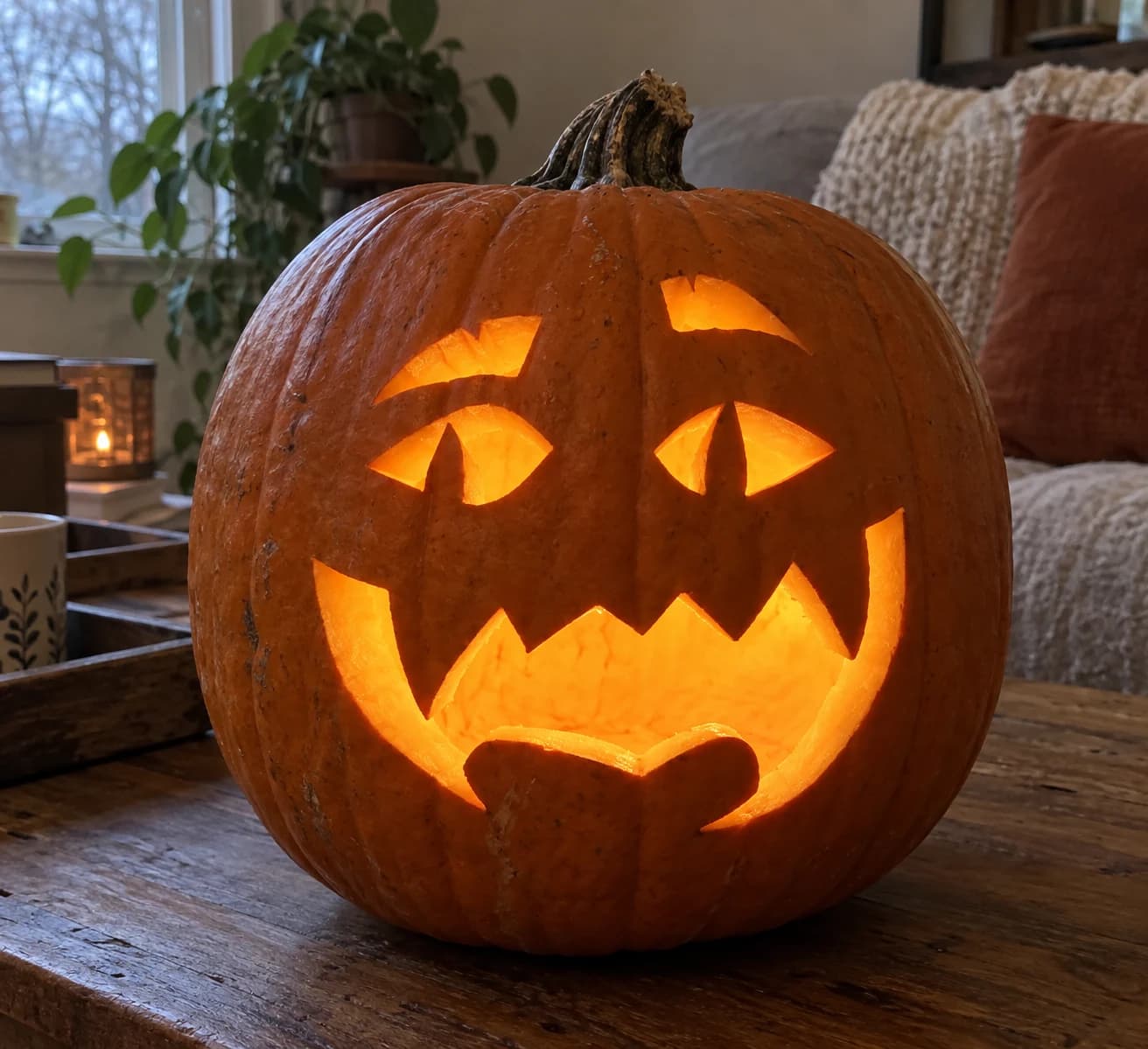 Vampire Jack-o-Lantern Pumpkin Stencil