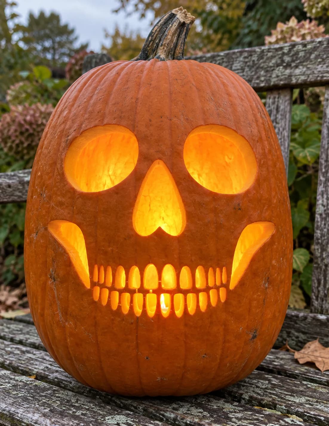 Skull Face Pumpkin Stencil