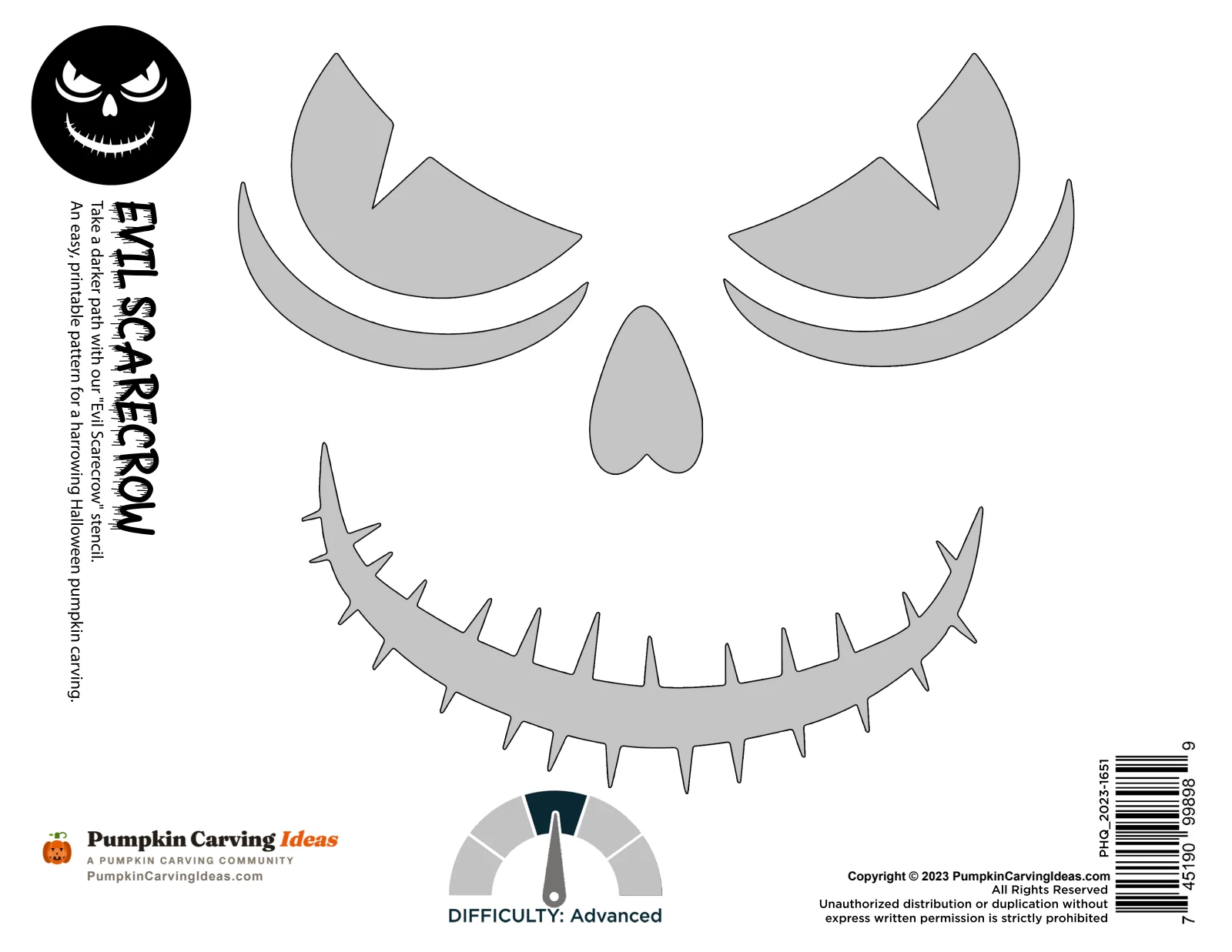 Evil Scarecrow printable pattern