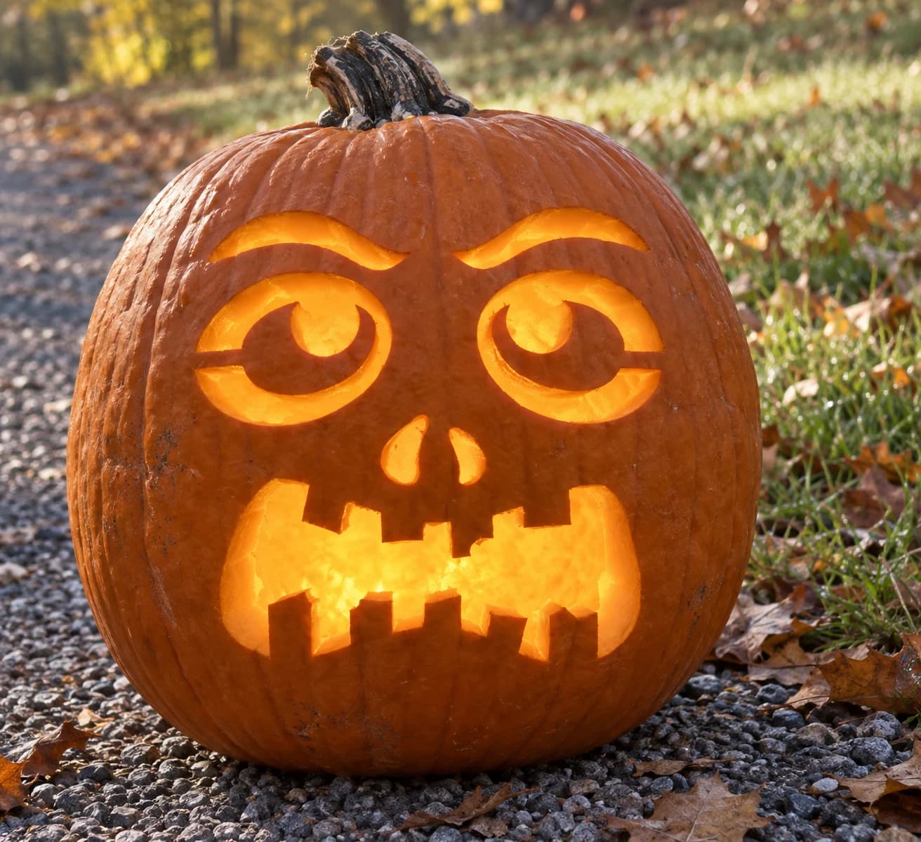 Zombie Jack-o-Lantern Pumpkin Stencil