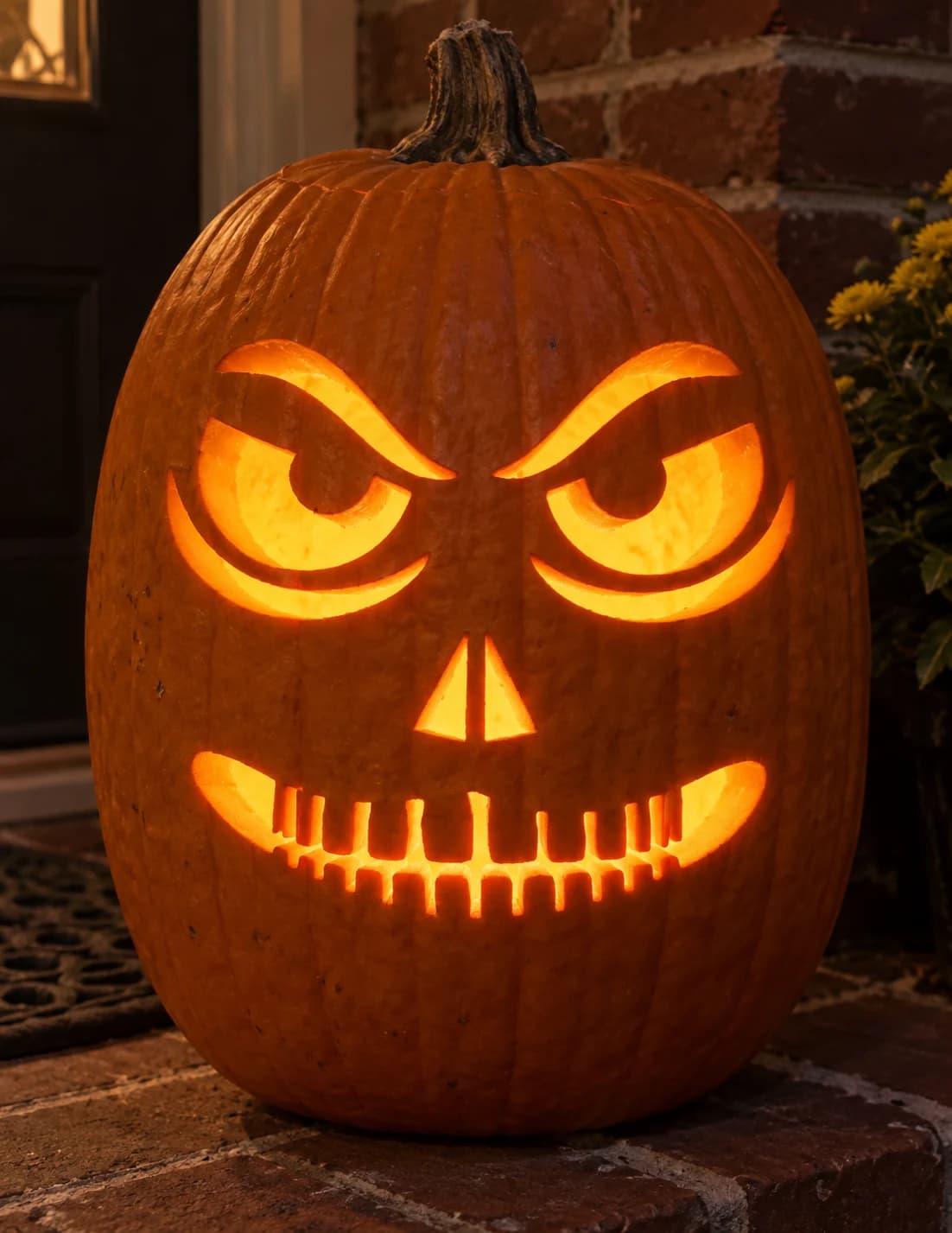 Skull Face Pumpkin Stencil pumpkin carving stencil