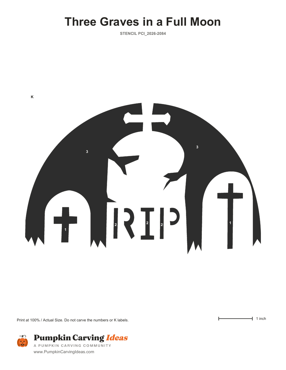 Three Graves Moon printable pattern