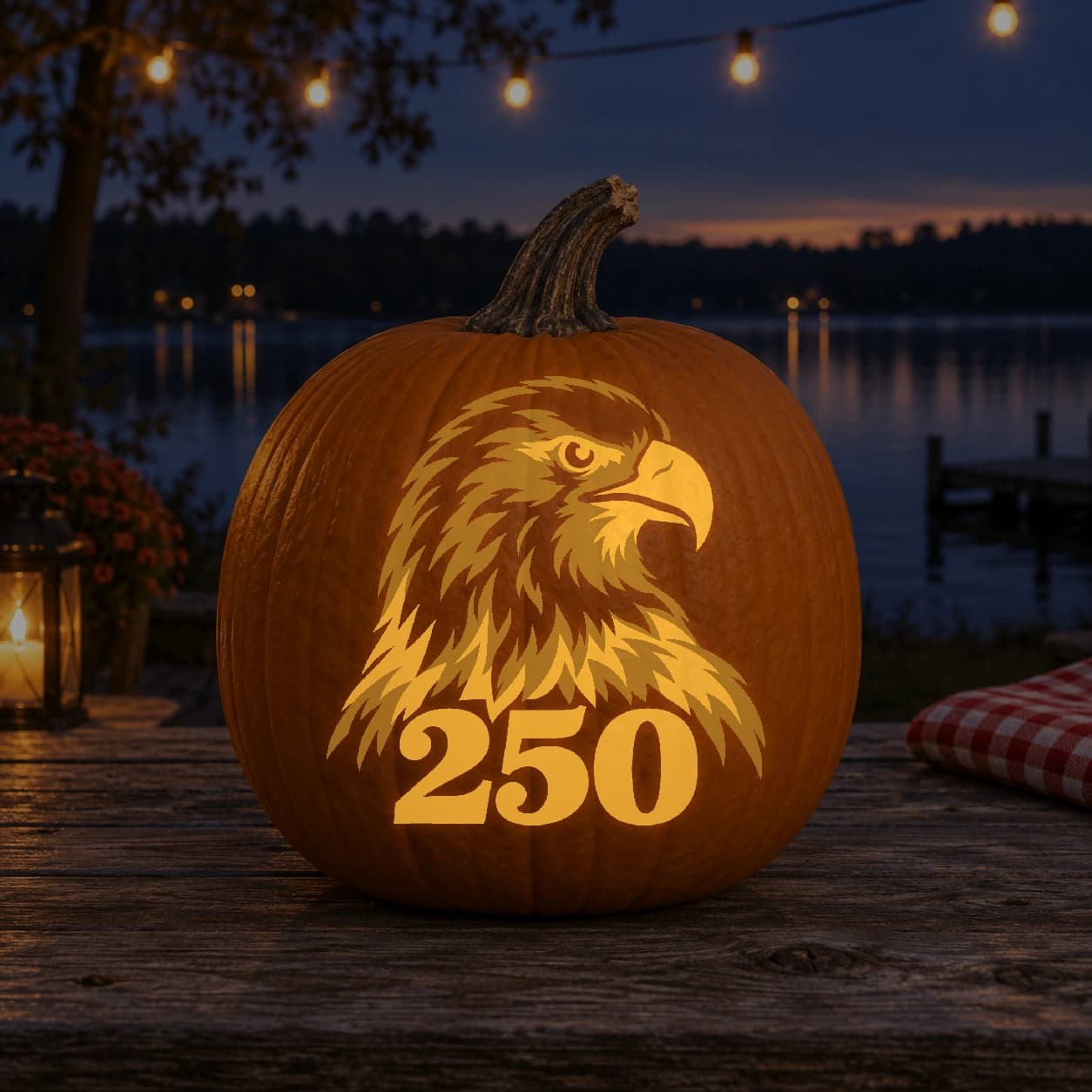 Eagle of Liberty 250 pumpkin stencil