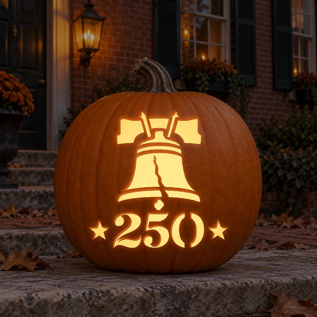 Liberty Bell 250 pumpkin stencil