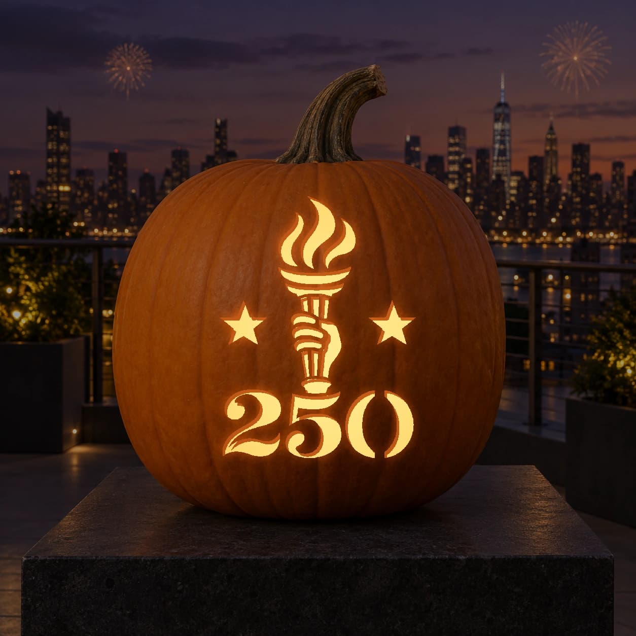 Liberty Torch 250 pumpkin stencil