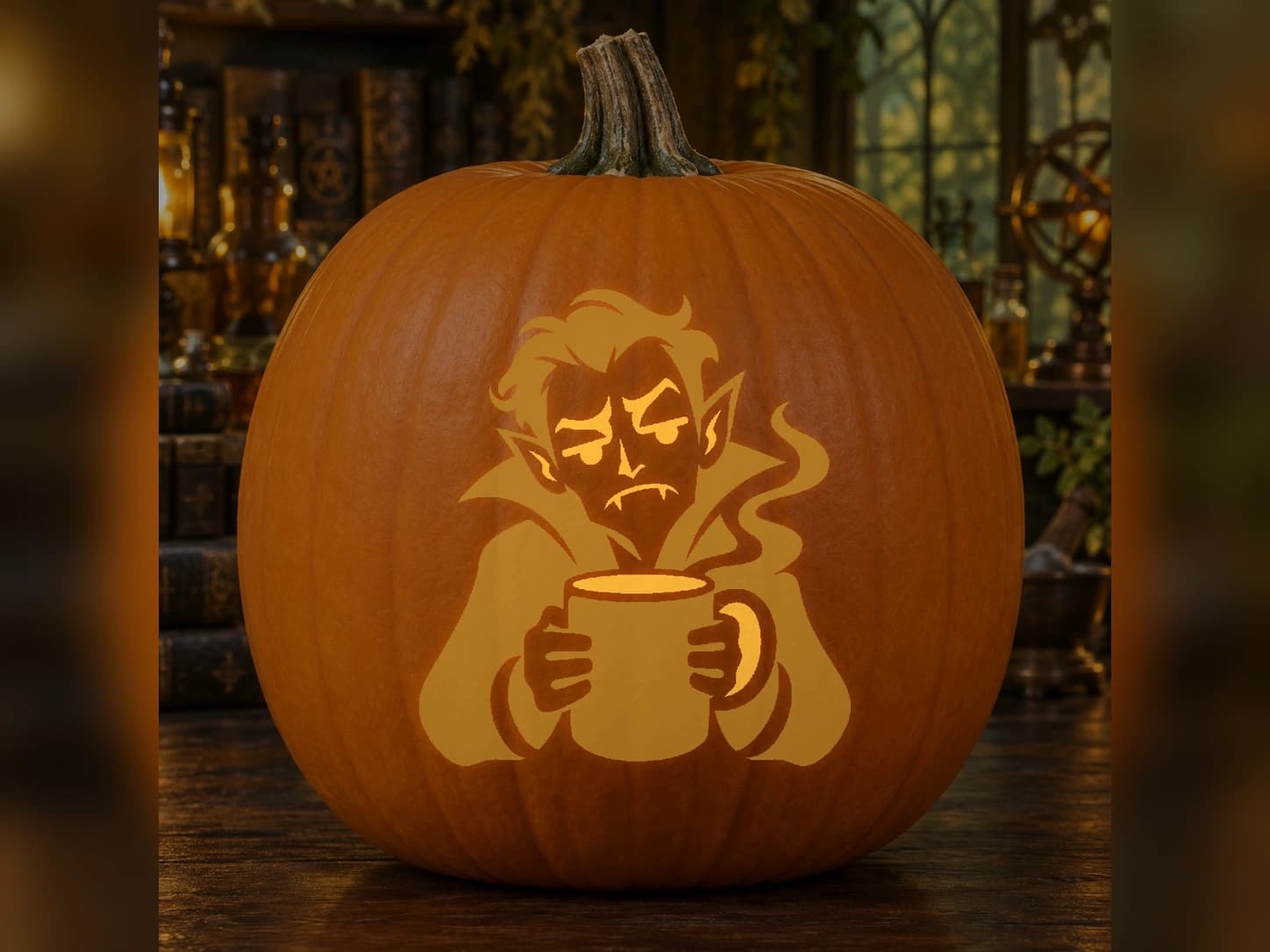 Grrr Before Coffee pumpkin stencil
