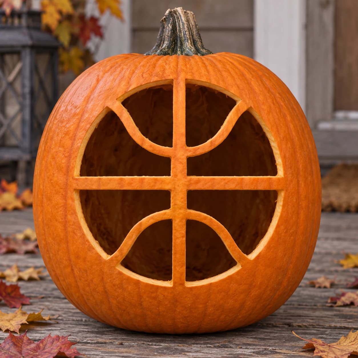 Basketball Pumpkin Stencil | Sports Jack-o-Lantern Carving